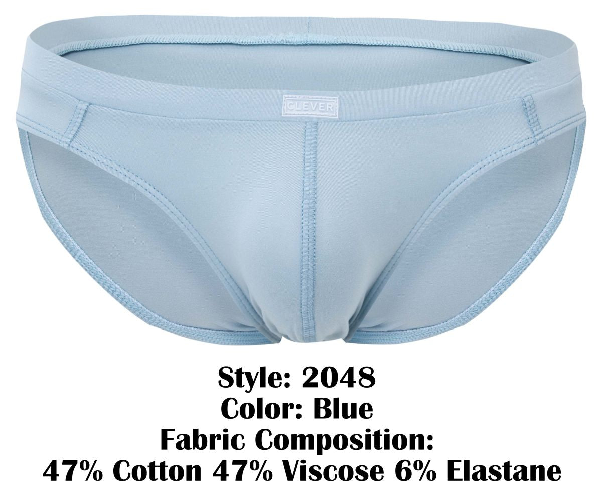 Light blue clever 2048 cordoba briefs made of 47 cotton 47 viscose and 6 elastane for men