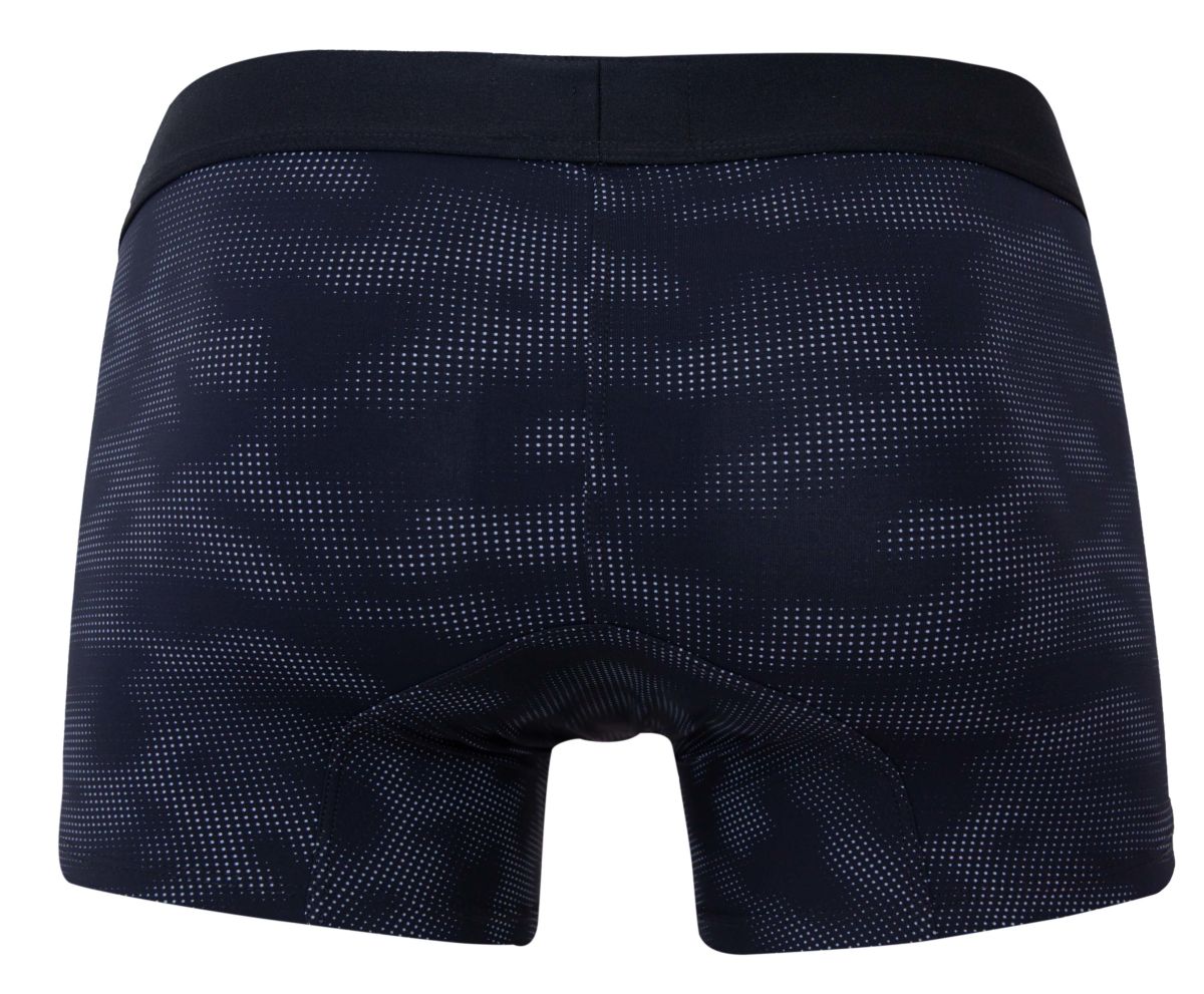 Black boxer briefs clever 2052 militar trunks with subtle dotted camouflage pattern and solid black waistband