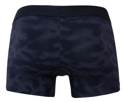Black boxer briefs clever 2052 militar trunks with subtle dotted camouflage pattern and solid black waistband