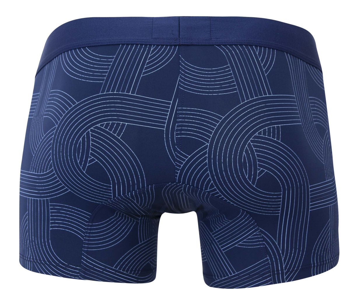 Navy trunks Clever 2054 dark blue boxer briefs with white geometric line pattern made for comfort and style