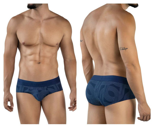Navy brief with subtle lighter blue geometric pattern from clever 2055 collection in dark blue color