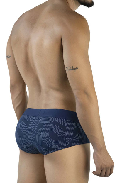 Navy blue clever 2055 briefs with white geometric line pattern made from comfortable fabric for everyday wear