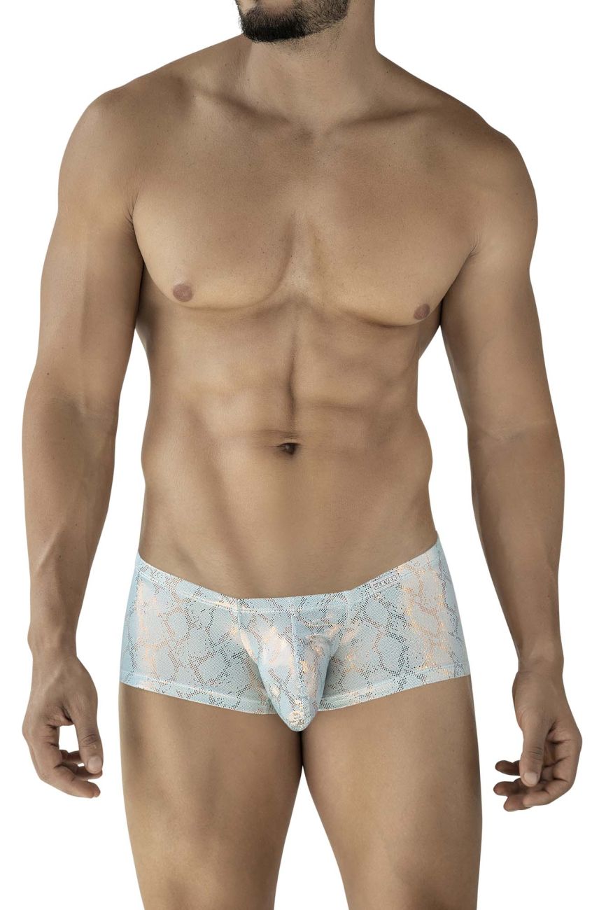 Light blue clever 2061 diamond trunks men’s briefs with lace trim and a subtle pattern in soft breathable fabric
