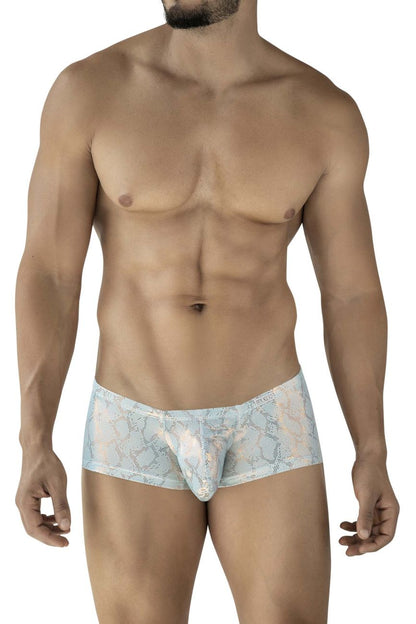 Light blue clever 2061 diamond trunks men’s briefs with lace trim and a subtle pattern in soft breathable fabric