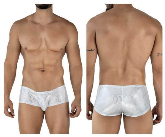 Silver clever 2061 diamond trunks white lace-trimmed briefs with subtle pattern and central pouch design
