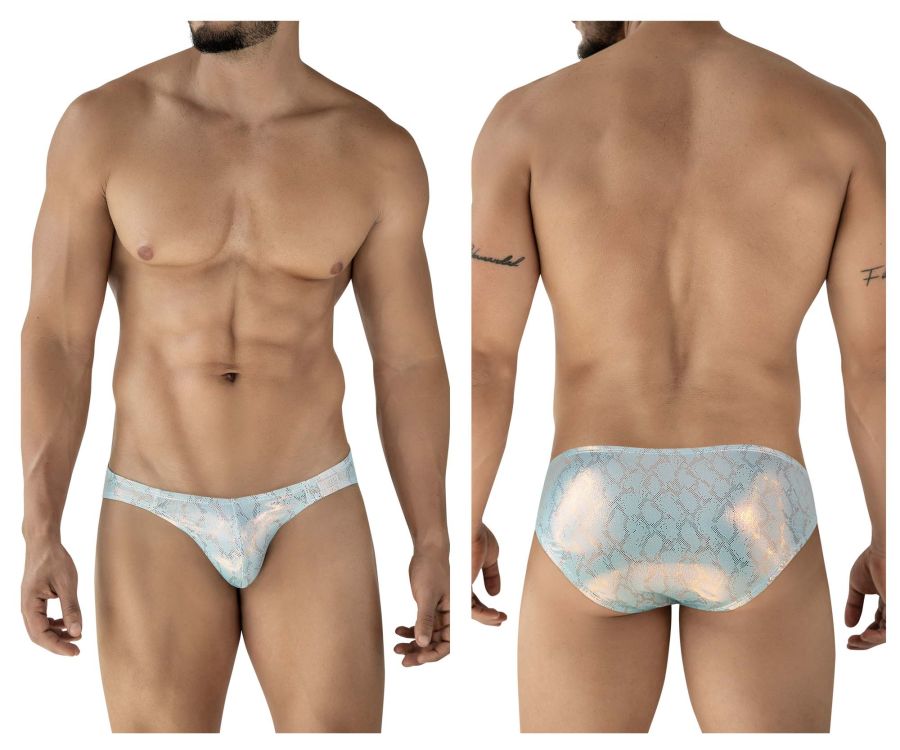 Light blue lace briefs with a subtle scale-like pattern from clever 2062 diamond briefs collection in blue color