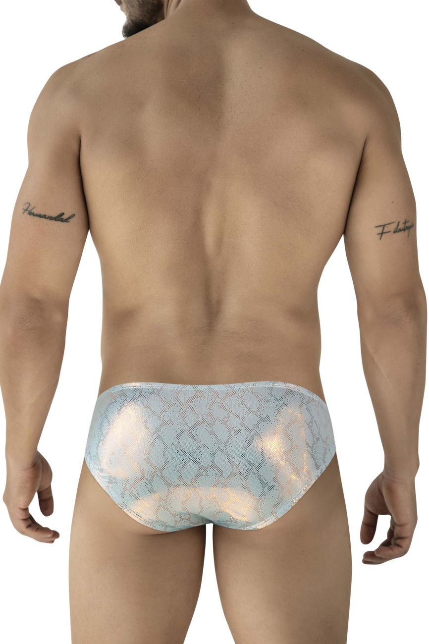 Light blue iridescent lace briefs with subtle geometric pattern clever 2062 diamond briefs color blue
