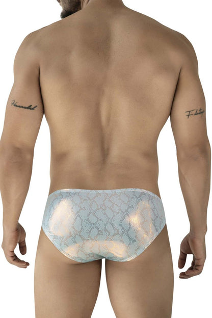 Light blue iridescent lace briefs with subtle geometric pattern clever 2062 diamond briefs color blue