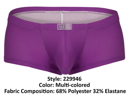 Purple clever men’s briefs with gray lining made of 68% polyester 32% elastane from Clever 229946 7PK trunks