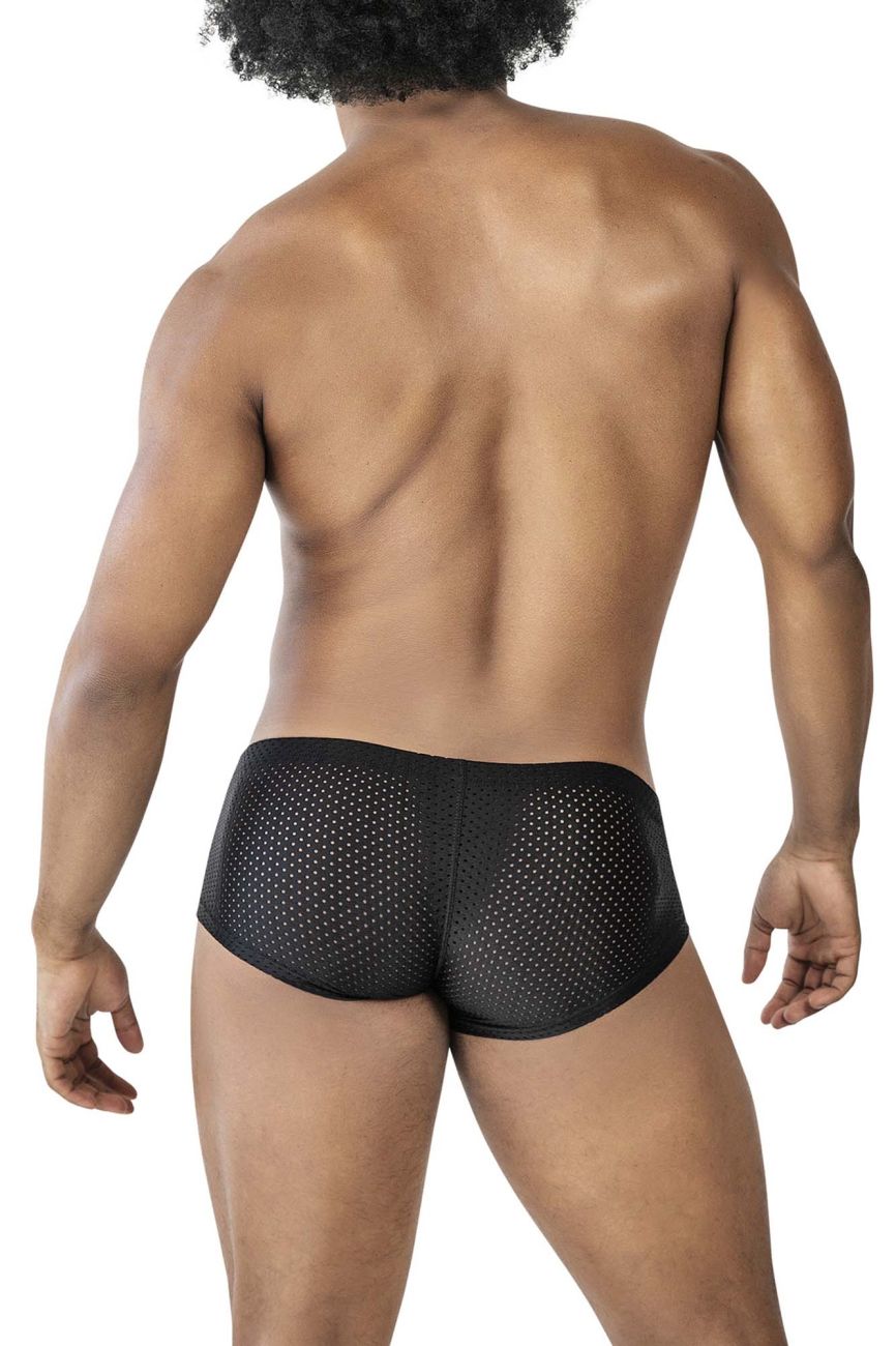 Black clever 229947 mesh briefs with perforated design in black from 3pk australian latin trunks set