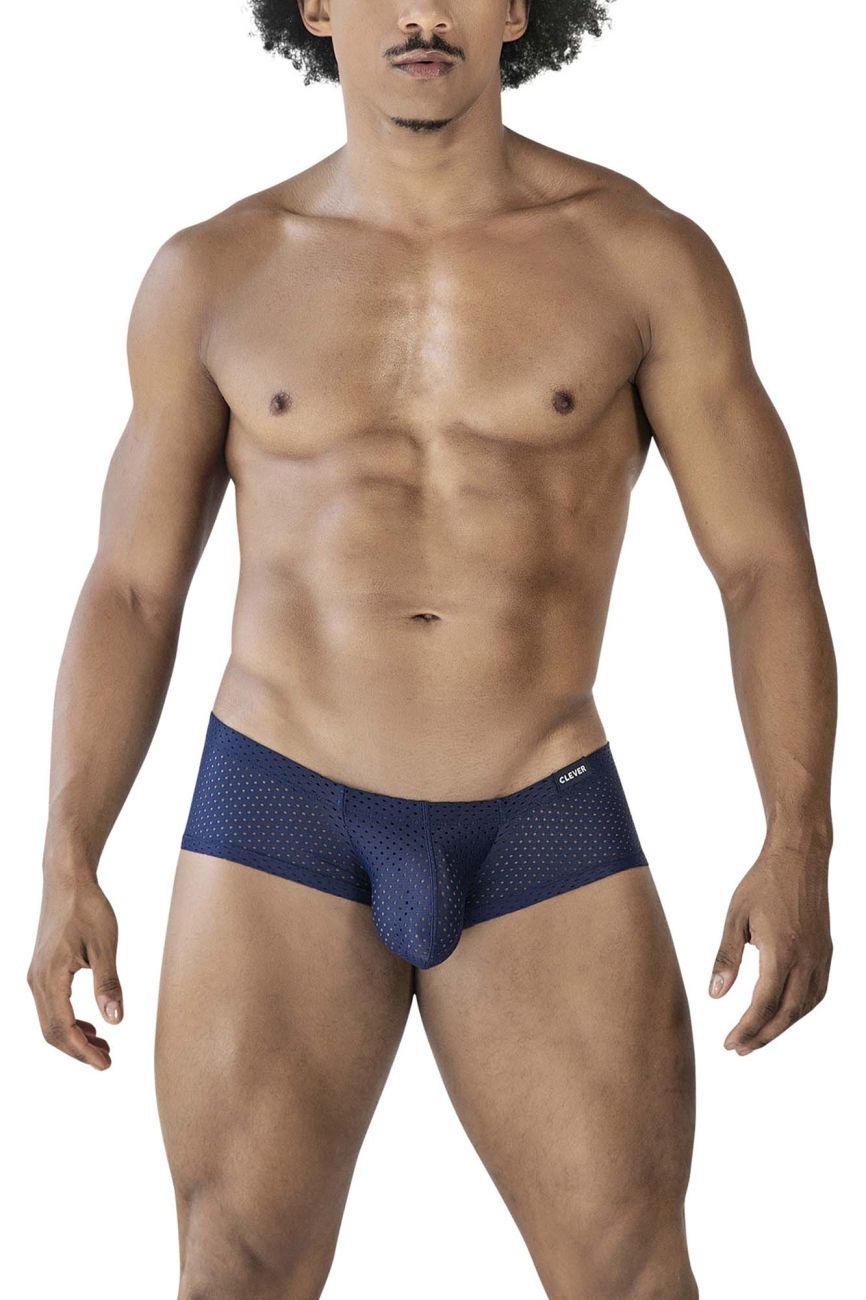 Navy blue perforated mesh briefs from clever 229947 3pk australian latin trunks in black red and blue colors