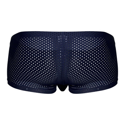 Navy blue mesh briefs with white polka dots from clever 229947 3pk australian latin trunks in black red and blue colors