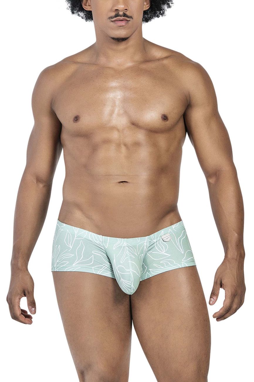 Light green clever men’s briefs with white leaf pattern from 3pk australian latin trunks for comfortable wear