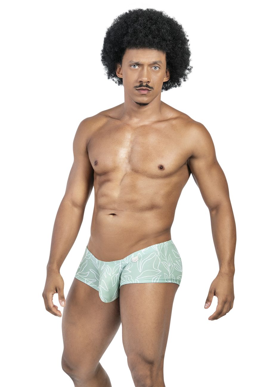 Light green clever trunks with subtle white leaf pattern from clever 229951 3pk australian latin collection