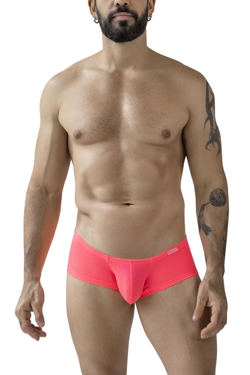 Bright pink form-fitting men’s briefs from clever 229956 12pk australian latin trunks with a sleek modern design