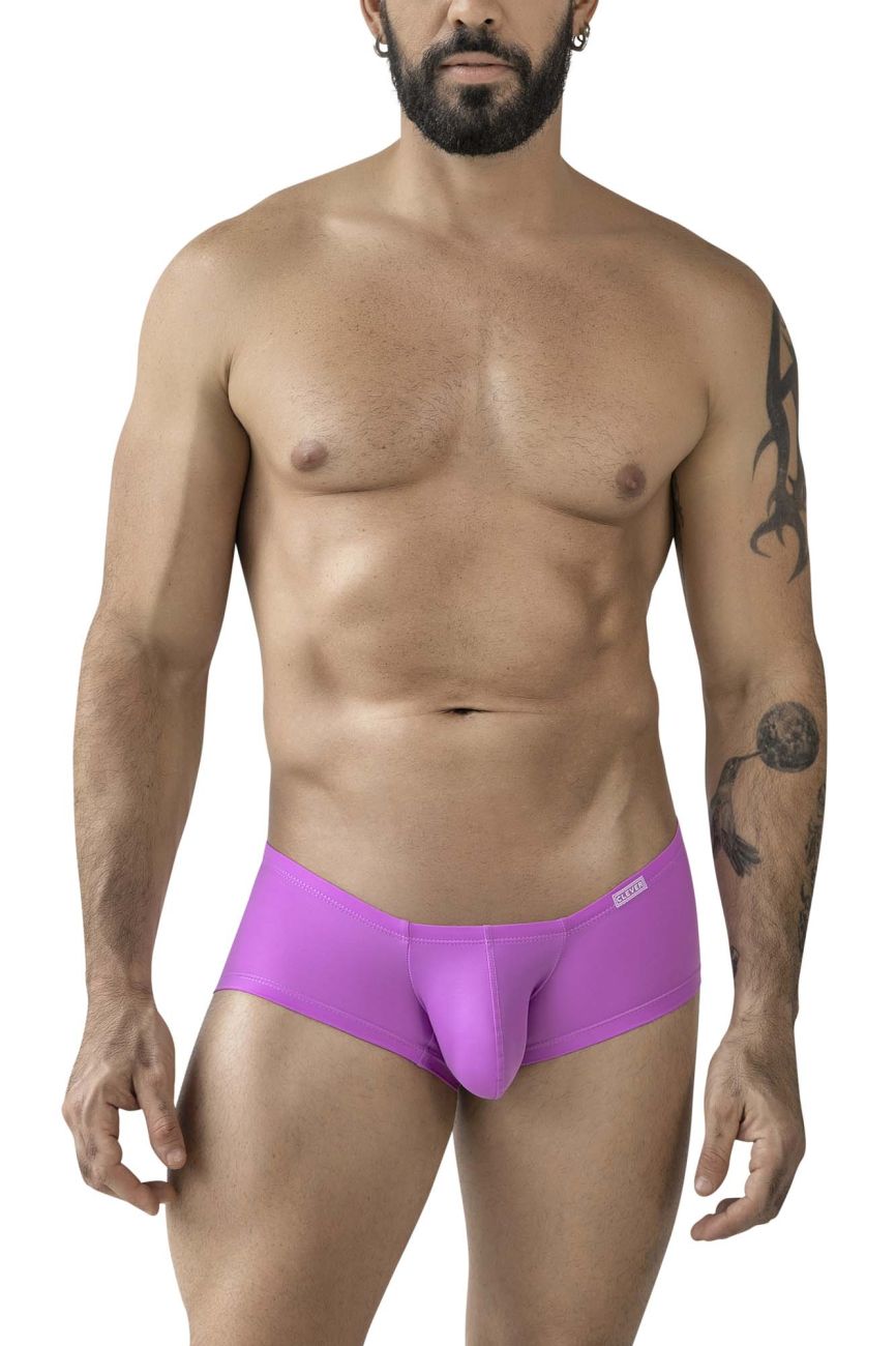 Purple clever australian latin trunks men’s briefs with smooth form-fitting design and small waistband logo