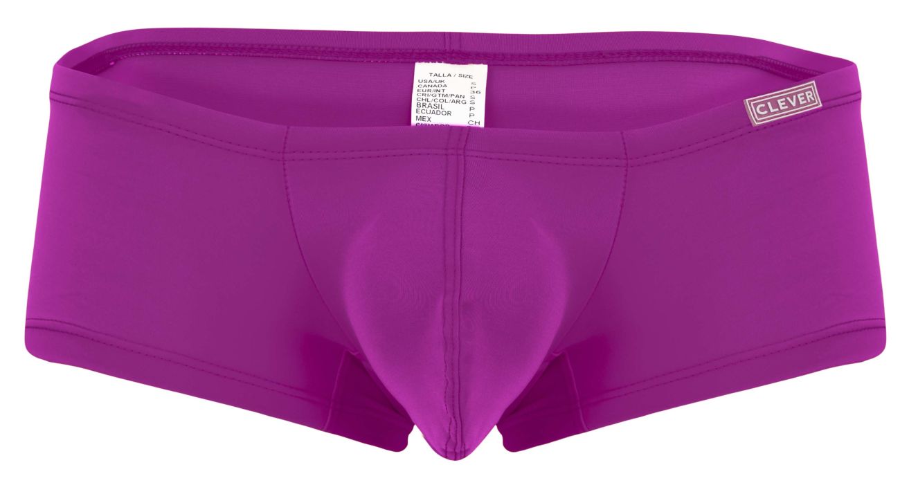 Purple clever brand men’s briefs with smooth form-fitting design and elastic waistband from clever 229956 12pk australian latin trunks multi-colored pack
