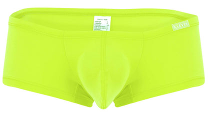 Bright neon green clever mens briefs with smooth stretchy fabric and small clever label on waistband from 229956 12PK trunks