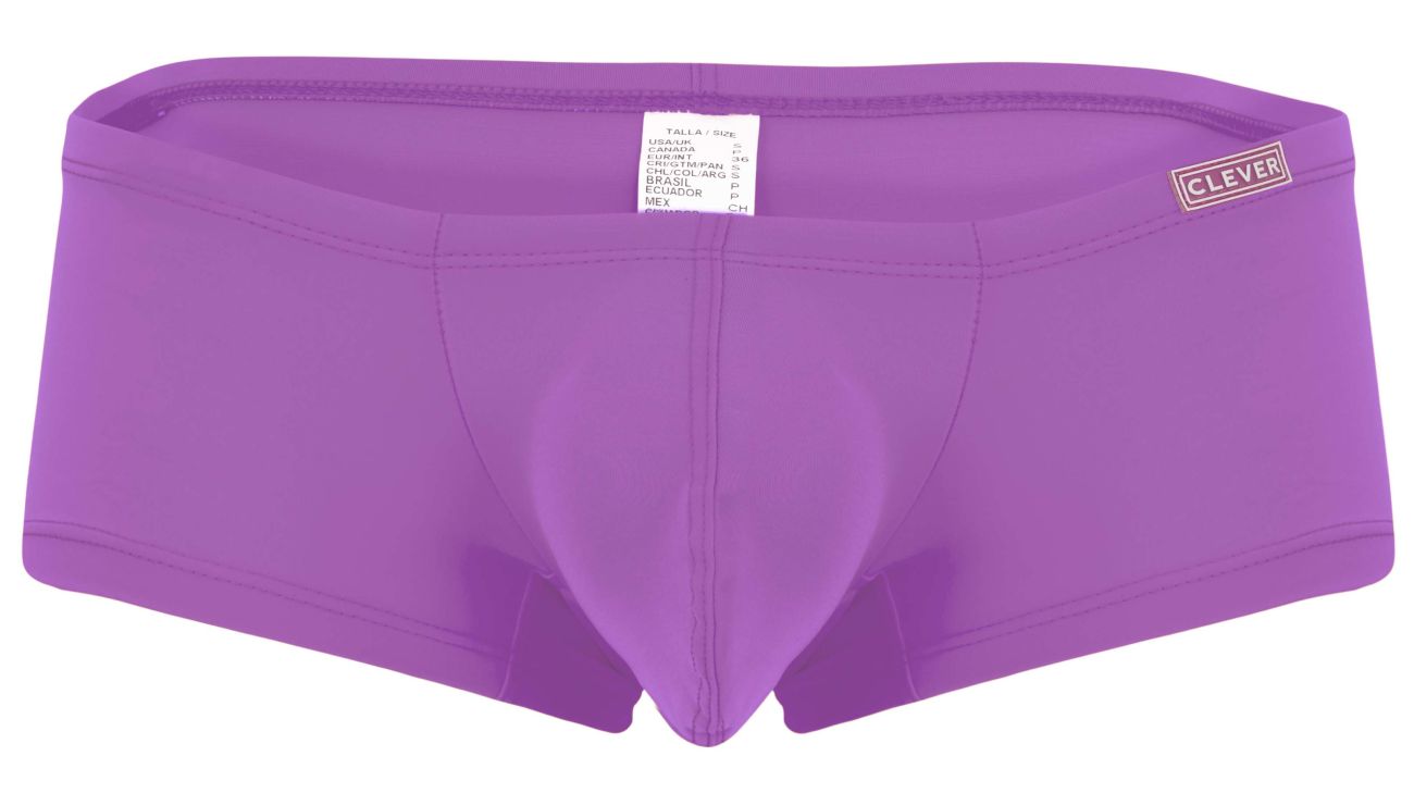 Purple clever brand men’s briefs with branded waistband from clever 229956 12pk australian latin trunks multi-colored set