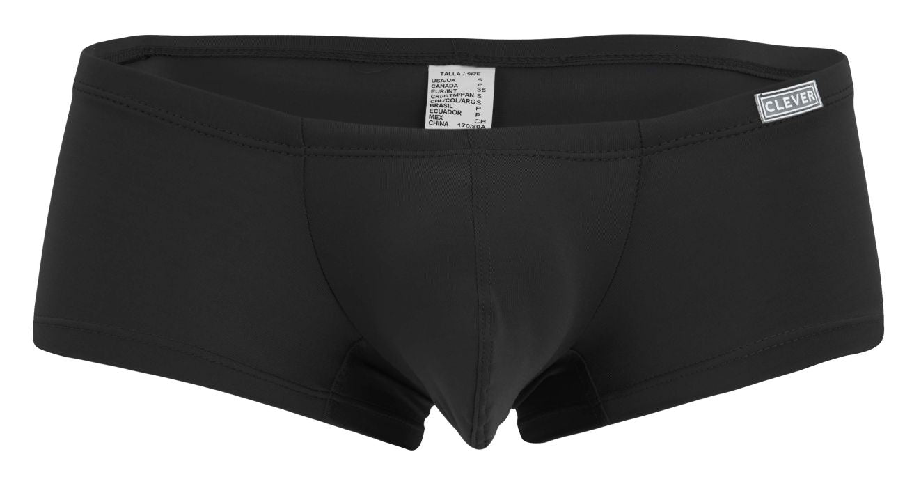 Black men’s briefs with clever brand label on waistband in multi-colored australian latin trunks for comfort and style