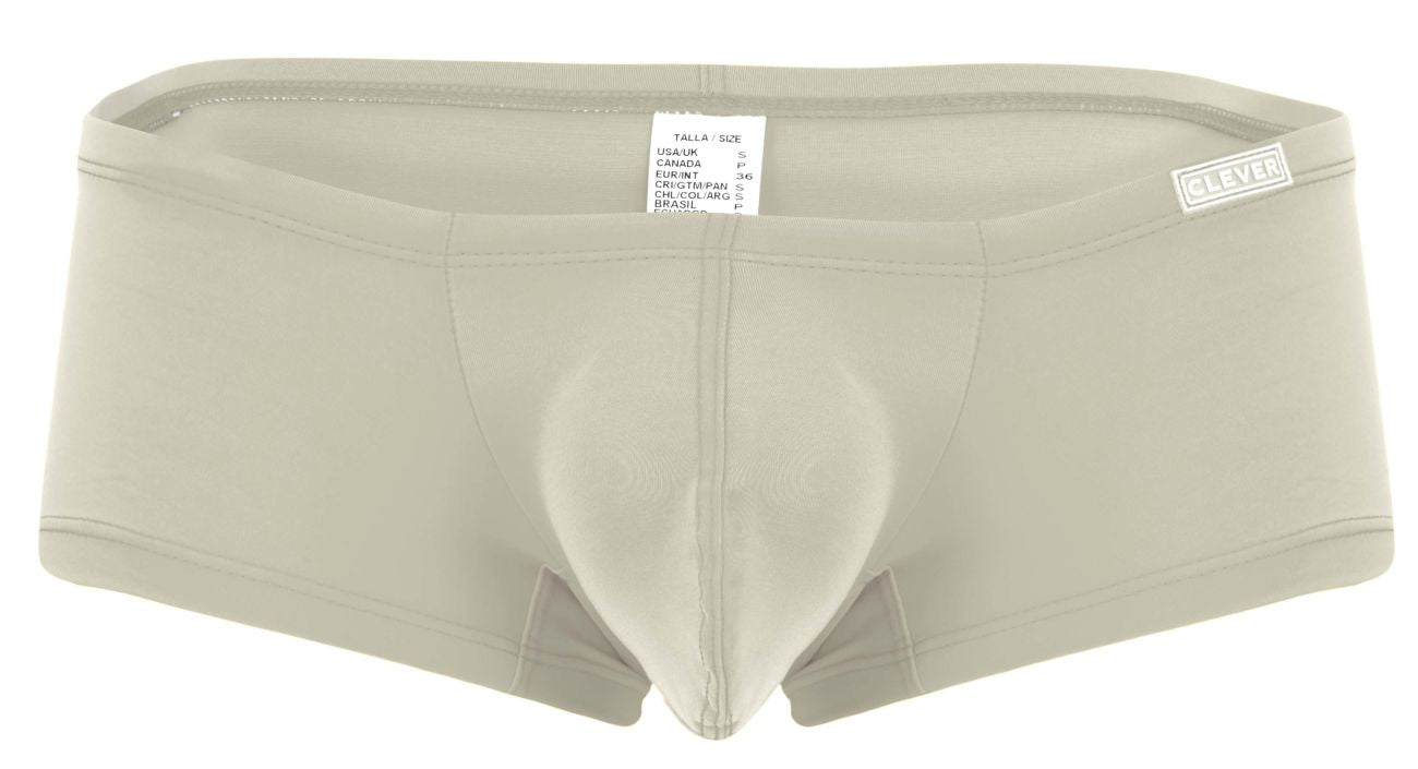 Beige cleved men’s briefs with smooth form-fitting design and reinforced seams from clever 229957 12pk trunks