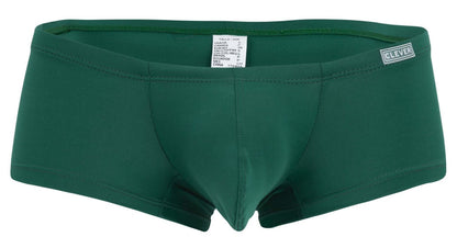 Dark green clever 229957 men’s briefs with subtle seam design and brand label on waistband in multi-colored pack