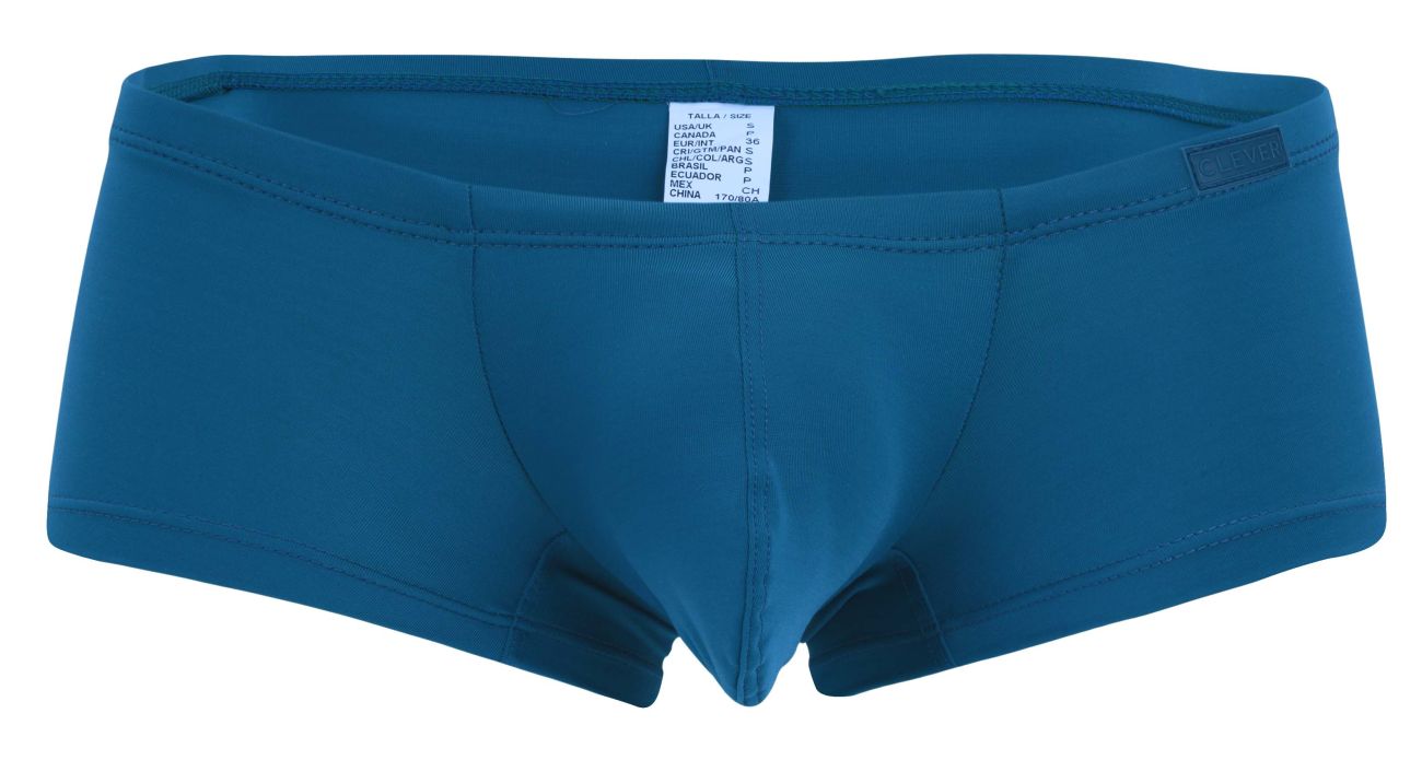 Teal-colored form-fitting briefs with smooth fabric and subtle stitching from clever 229957 12pk australian latin trunks