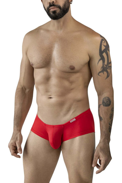 Red men’s briefs clever 229959 3pk australian latin trunks with snug fit and small brand tag on waistband in multi-colored