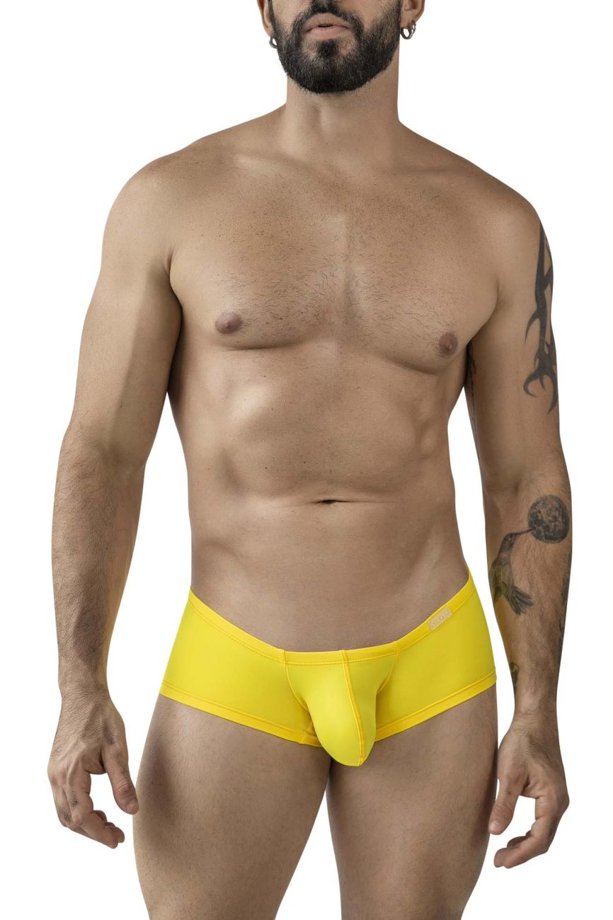 Bright yellow seamless form-fitting men’s briefs from clever 229959 3pk australian latin trunks color multi-colored set