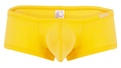 Bright yellow mens briefs with supportive contoured design and elastic waistband from clever 229959 3pk australian latin trunks