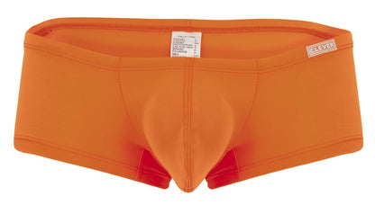 Bright orange clever men’s briefs with smooth form-fitting fabric and reinforced red trim in clever 229959 3pk trunks