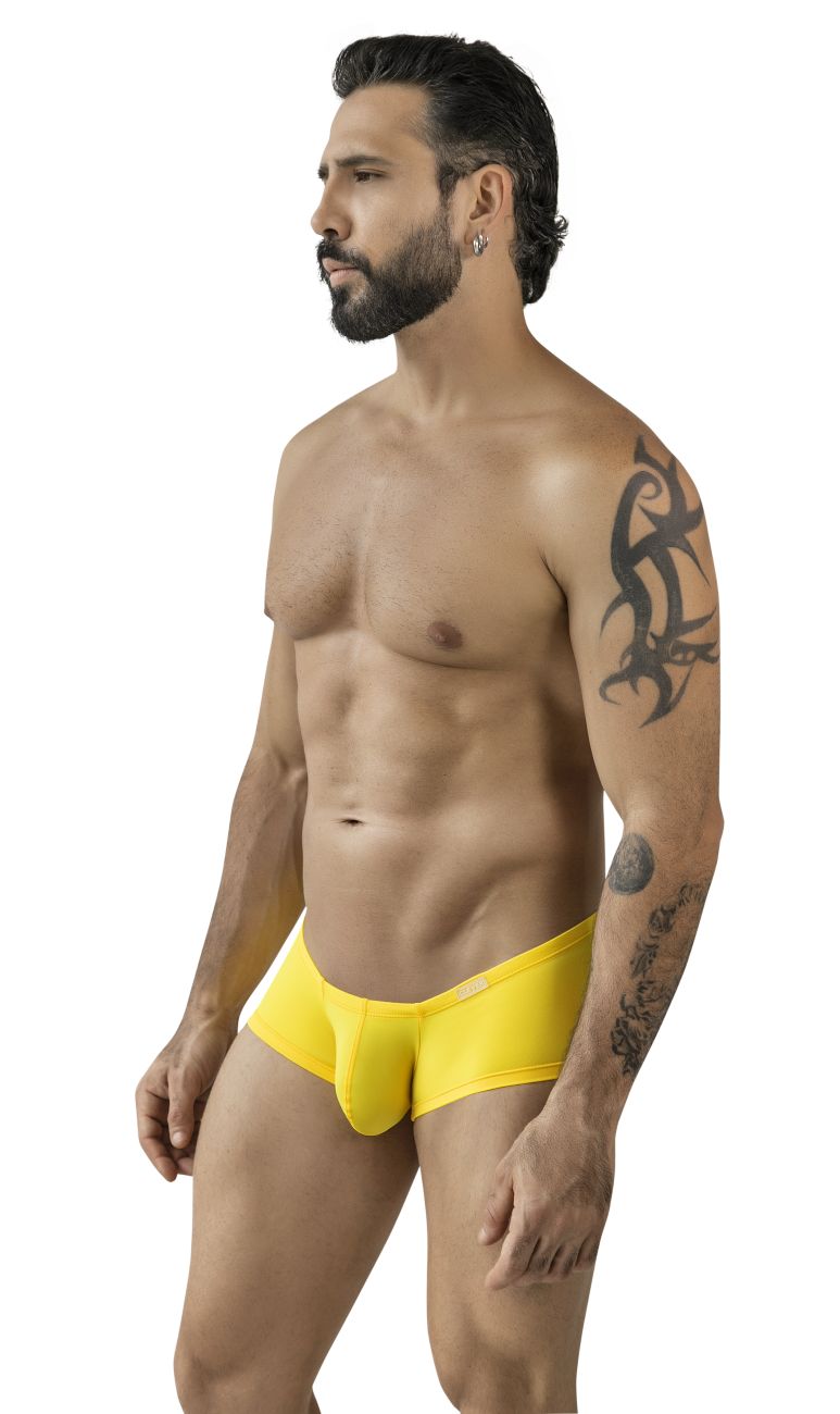 Bright yellow clever 229959 3pk australian latin trunks with smooth stretchy fabric and contoured design