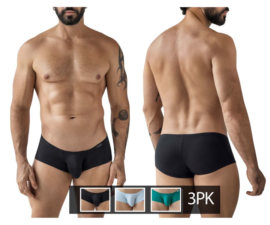 Clever 229960 3pk australian latin trunks multi-colored black men’s briefs with smooth form-fitting design