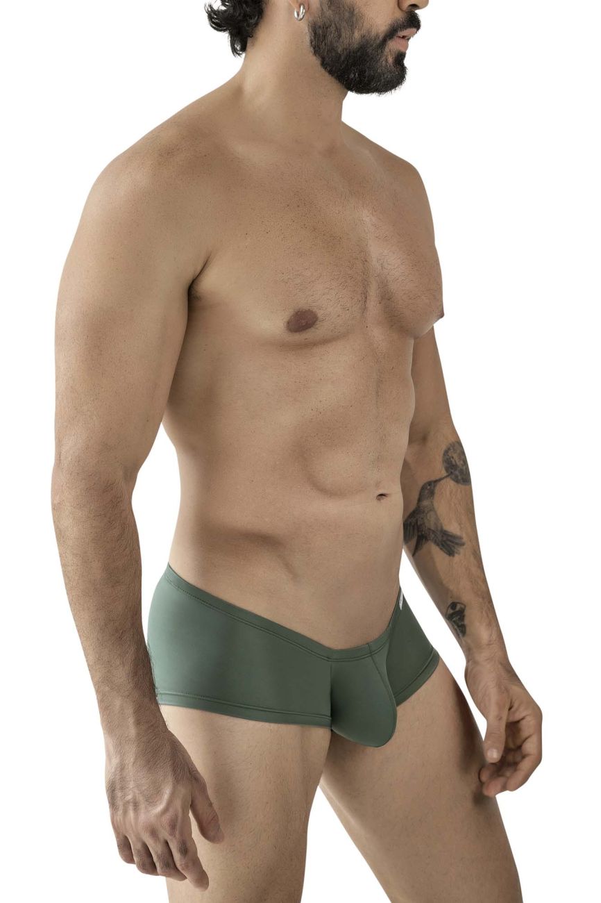 Olive green athletic briefs with contoured design and smooth stretchy fabric from clever 229961 3pk australian latin trunks