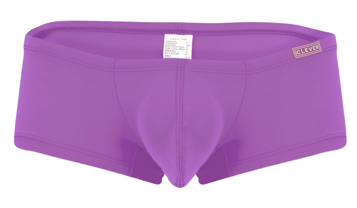 Purple clever 229961 men’s briefs with smooth form-fitting design from the 3pk australian latin trunks multi-colored set