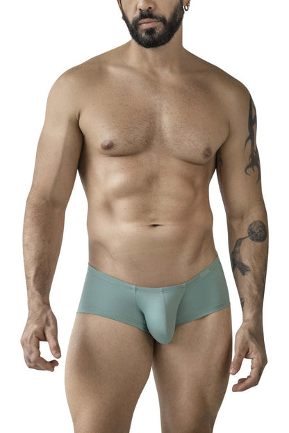 A sleek light teal clever 229962 australian latin men’s brief with smooth form fitting design in multi-colored pack