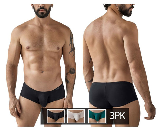 Clever 229963 3pk australian latin trunks multi-colored black men’s briefs with smooth form-fitting design
