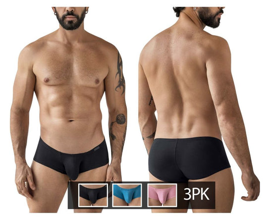 Black men’s briefs clever 229965 3pk australian latin trunks multi-colored with smooth form-fitting design and elastic waistband