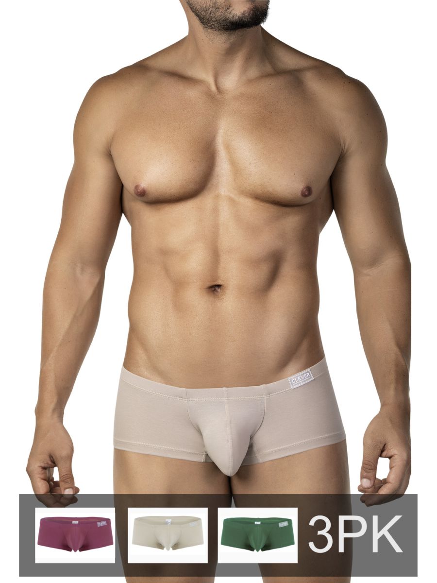 Beige clever 26066 australian latin trunks men’s briefs with smooth form fitting design and subtle waistband tag