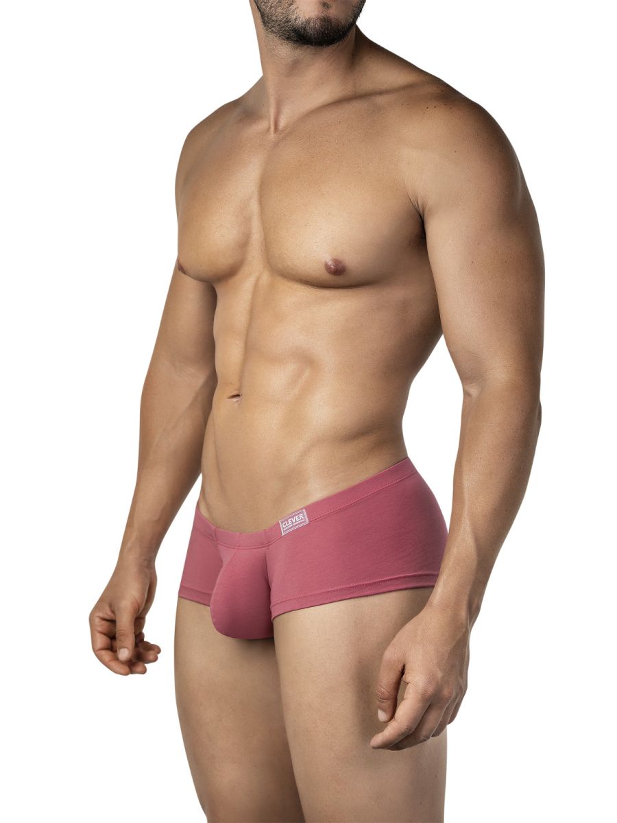Pink clever 26066 australian latin trunks men’s briefs with snug fit and small brand tag on waistband in multi-colored set