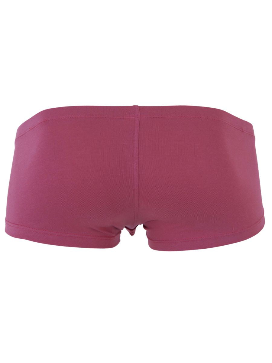 A pair of clever 26066 magenta seamless australian latin trunks with smooth stretchy fabric in multi-colored pack