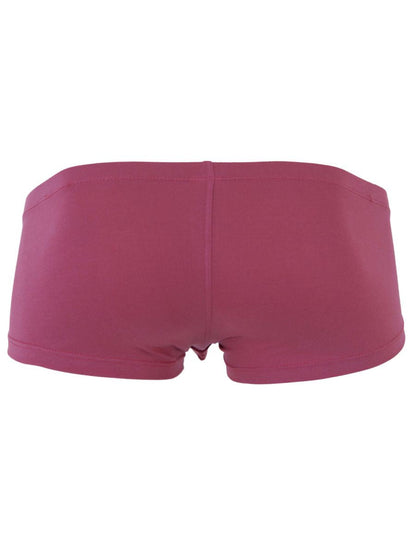A pair of clever 26066 magenta seamless australian latin trunks with smooth stretchy fabric in multi-colored pack