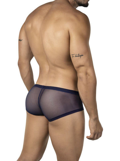 Dark blue sheer mesh briefs with solid navy trim from clever 26067 3pk australian latin trunks multicolored pack