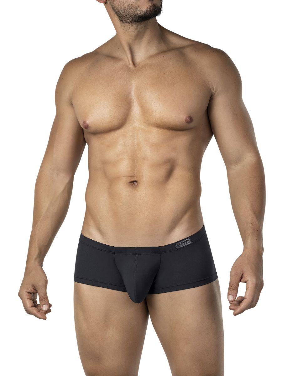 Black men’s briefs clever 26068 with sleek form-fitting design multi-colored australian latin trunks front view