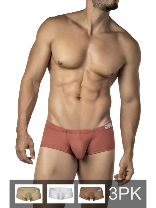 Rust-colored clever 26069 australian latin trunks men’s briefs with smooth form-fitting fabric and white brand tag on waistband