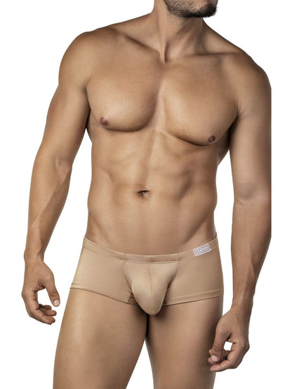 Beige clever 26069 australian latin trunks with smooth form fitting design and subtle brand tag on waistband