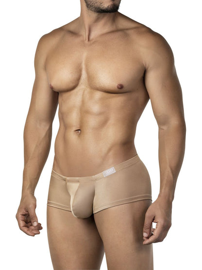 Beige clever 26069 australian latin trunks with smooth form-fitting design and subtle brand tag on waistband