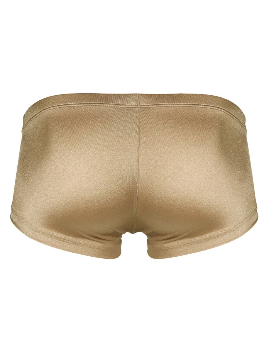 Beige satin briefs with smooth glossy finish and clean stitching in clever 26069 3pk australian latin trunks multi-colored