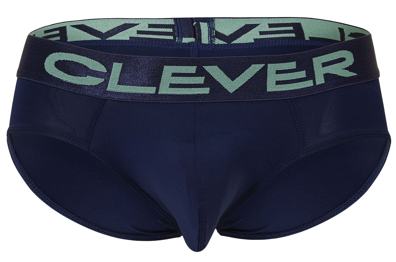 Navy blue clever 519968 australian latin briefs with light green logo waistband in a 3pk beige blue green set