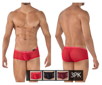 Clever 229937 3er-Pack Australian Latin Trunks Trunks Farbe Rot-Schwarz-Traube